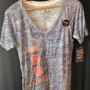 NWT Bee Easy Fusion Tee B B Kings Blues Club XL